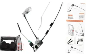 Apdl01003 Aitrn Latch Assembly With Cable And Rod Right Passenger Side For Ford Rear Door