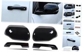 Aunginsy W1103478 Car Rear View Mirror Trim And Exterior Door Handle Cover Kit Piano Black