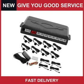 Automall Tech 688391645651 Car Auto Vehicle Reverse Backup Radar System Front 8pcs Parking Sensors