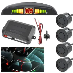 Autoxbert 711181227390 Reverse Backup Sensors Parking Radar System For Cars 4 Waterproof Detec