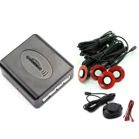 Bcsmmcar 929131169595 Car Reverse Backup Radar Sound Buzzer Alarm 4 Parking Sensors White Adjustable