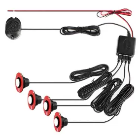 Pw200 Bcsmmcar Car Rear Reverse Radar 4 Parking Sensors Reversing Buzzer Alarm Kit 16mm Flat