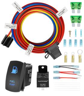 Branded 104082 12v Electric Fuel Pump Relay With Rocker Switches Kit