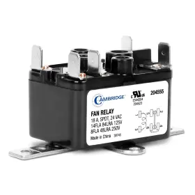 204555ec Branded Professional Grade 24v Ac Fan Relay Spdt 18a 14fla 84lra 125v / 8fla 48lra