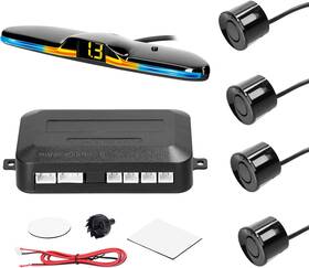 Branded01 445027792713 Car Parking Sensor Rear Reversing Radars System With 4 Sensors Led Light
