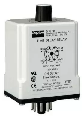 1egb8 Dayton Sinfuntimedelayrelay 120vac/dc 8pins 190735137819
