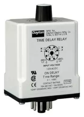 1egc1 Dayton Sinfuntimedelayrelay 120vac/dc 8pins 190735137833