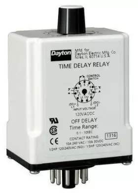 24en97 Dayton Sinfuntimedelayrelay 240vac 11pins 190735191231
