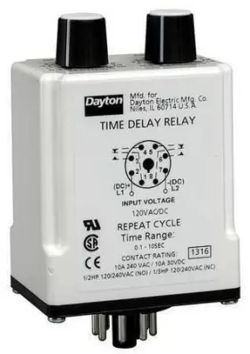 24ep38 Dayton Sinfuntimedelayrelay 120vac/dc 8pins 190735191569