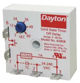6a858 Dayton Sinfunencaptimingrelay 240vac 5pins 190735359723