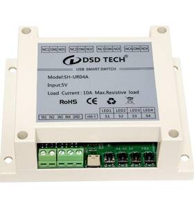 Dsd Tech G502f94137de2b Sh-ur04a 4-channel Usb Powered Relay Module For Pc And Mac 4ch
