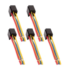 Duefixing 617662443764 5 Pcs Dc 12v/24v 80a 5-pin Wire Cable Relay Socket Harness Connector