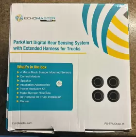 Echomaster Ps-truck30-m Complete Backup Park Reverse 4 Sensor Kit W Ecu Blacknew