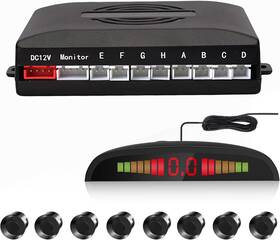 Ekylin Led070-bk Car Reverse Parking Radar System 8 Sensors Led Display Black