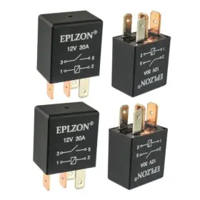 Ep-4p5p-4p30a Eplzon 4 Pin 12v 30a Spst Relay High Performance Multi-purpose Waterproof 4pcs