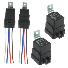 Ep-wire-4p80a Eplzon 12v Dc Spst Waterproof Relay Heavy Duty 14 Awg Tinned Copper 4 Pin 80/60 Amp