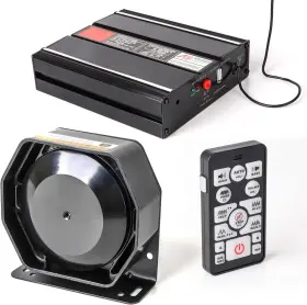 7801 Factory Police Siren 20 Tones 130 Db 200 Watt Dual 20a Auxiliary Switch Wireless Remot