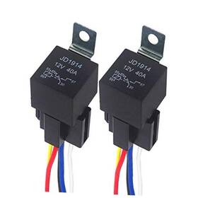 Fularr F097 2 Pieces 5 Pin Car Relay 12v 40a Spdt Automotive With Harness Socket