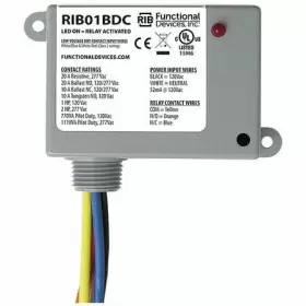 Rib01bdc Functional Devices-rib Prewired Relay 120vac 20a Spdt