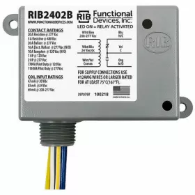 Rib2402b Functional Devices-rib Relay 24vac/dc 208-277vac 20a Spdt