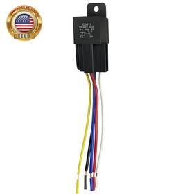 G2404t48v01 48v 40a 5pin Spst Harness Sockets With Color-labeled Wires For Automotive Truck