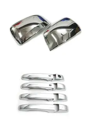 Fa-253400-291960 Ghxsport Chrome Durable Abs Door Handle Cover And Side Mirror Trim Kit For