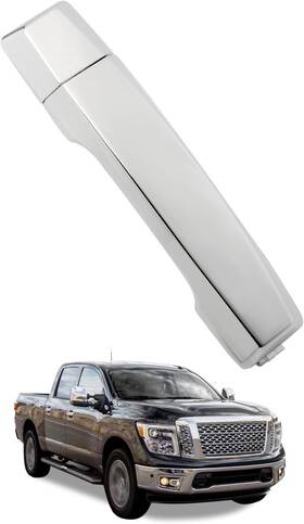 Gledewen 445041958997 Passenger Door Handle Compatible With 2004-2015 Nissan Titan Armada Chrome