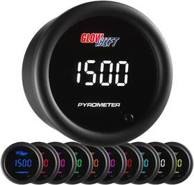 Glowshift Gauges Gs-tcd08 10 Color Digital 2200f Pyrometer Exhaust Gas Temp Gauge Kit - Includes