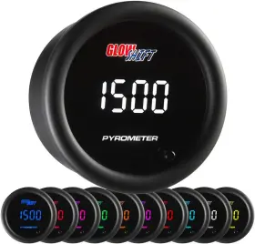 Gs-tcd08 Glowshift Gauges 10 Color Digital 2200f Pyrometer Exhaust Gas Temp Gauge Kit - Includes