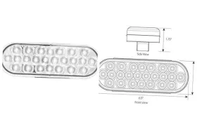 78232 Grand General White/clear Light Oval Pearl 24-led Backup
