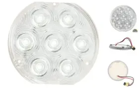 87386 Grand General 4 Inches Fleet White/clear 7 Led With #1157 Plug Slim Type For 2010