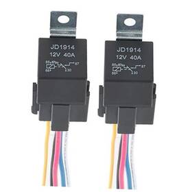 Gtiwung T066 2 Pack 12v 40a Car Relay Harness 5 Pin Spdt With Color-labeled Wires
