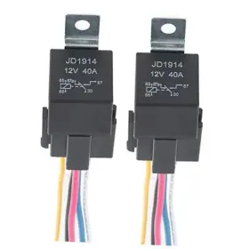 T066 Gtiwung 2 Pack 12v 40a Car Relay Harness 5 Pin Spdt With Color-labeled Wires