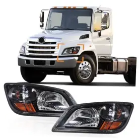 Up-h20-0001-b Hpdmauto Headlight Fit For 2011 Hino 238 258 268 338 Truck Left Driver And Pair Black