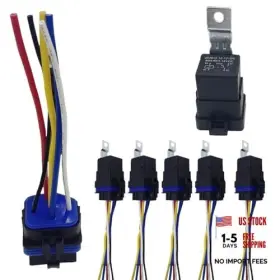 Joycourt-kkrh222 Joycourt 80amp 5-pin Spdt Waterproof Relay With Socket Harness Kit 12 Volt 5 Pack