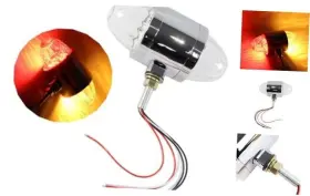 Kingot001611 King Auto Parts Dual Watermelon Light With Clear Glass Lens Double Face Turn Signal Auxiliary