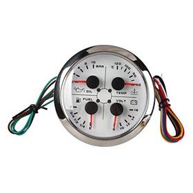 Kufoo Kufoorsc24wy9gp-12 4 In 1 Waterproof Gauge Dc 9-32v Fuel Level Oil Pressure Temperature Water