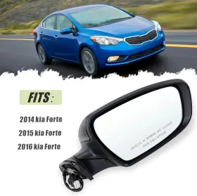Ki132118 Lqito Right Passenger Side View Heated Mirror Compatible For 2014 2015 2016 Kia Forte