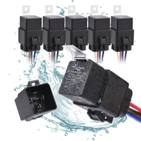 Mic-wrh-282d Mictuning Waterproof 5pcs 5pin Relay Harness Set Car Audio 40/30amp 14gauge Hot Wire
