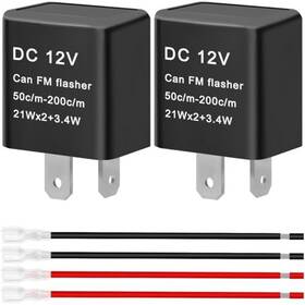 Mkbklljy Kk-us-789 2pcs 2 Pin Flasher Relay 12v Flash Adjustable Fixes Bikes Motorcycle Led