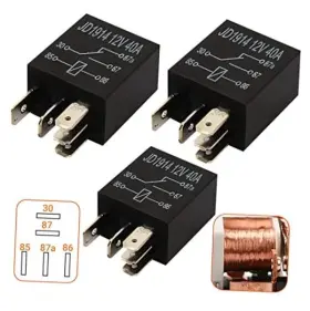 Jd1914-12v-40a Mqparts 3 Packs Jd1914 Relay 12v 40a 5 Pin Spst Automotive Replace 584416 586147