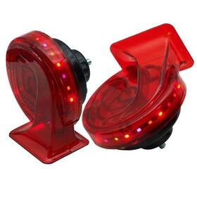 Nuojie Auto Electric Dl163-tr Led Horn 12v Loud Waterproof Transparency Color Light Dual Tone Red