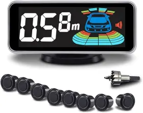 B098l9x7l4  Ny-006-008 Backup Parktronic System Car Auto Vehicle Reverse With 8 Parking Sensors Kit Dis