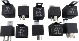 Omega 639737703320 Lot Of 10 Au-7 Spdt Single Pole Double Throw 30 / 40 Amp 12vdc Relays