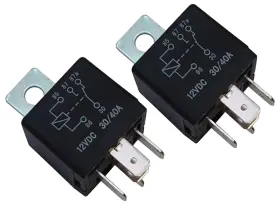 Omega 693031610074 2 Lot Au-7 12vdc Relays 30 / 40 Amp Spdt Single Pole Double Throw