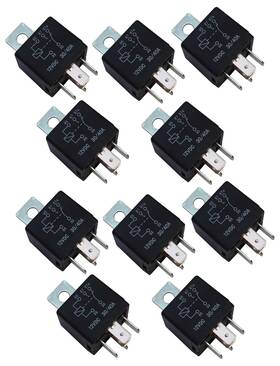 Omega 693031610197 10 Lot Au-7 12vdc Relays 30 / 40 Amp Spdt Single Pole Double Throw