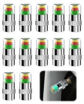 Pasduchas Us-hx-sl160 12pcs 3 Color Car Tire Pressure Monitor Valve Stem Caps 2.4bar/36psi Air