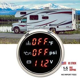 Pissente Pissenteg21wnsiyf5 Digital Water Temp Gauge 3 In 1 Oil Pressure With Voltage