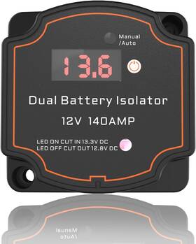 Powo Carlife 445011054063 Smart Dual Battery Isolator 12v 140a Auto Or Manual Control Waterproof Voltage