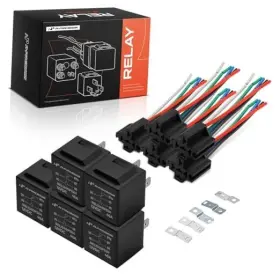 Aprel019 Premiumpartswhosale 12v 40a 5-pin Spdt Relay With Wiring Harness And Iron Bracket - Compatible